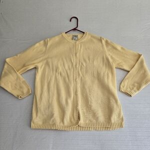 L.L. Bean Pale Yellow Cotton Cardigan